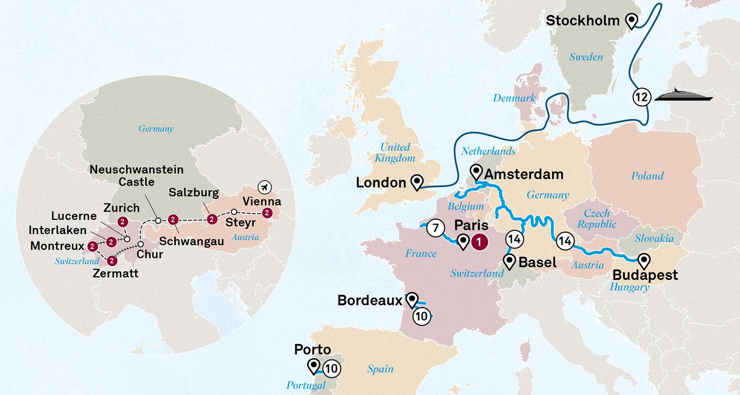 Treasures of Europe Grand Journey: Portugal to Switzerland - Scenic Luxury Cruises & Tours