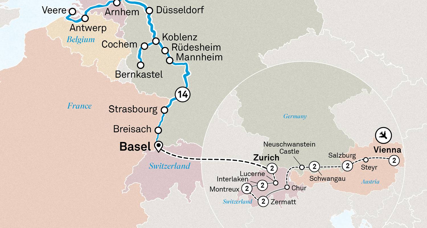 Romantic Rhine & Moselle with Wonders of Switzerland & Austria 2026 - 29 Days (from Vienna to Amsterdam) - Scenic Luxury Cruises & Tours