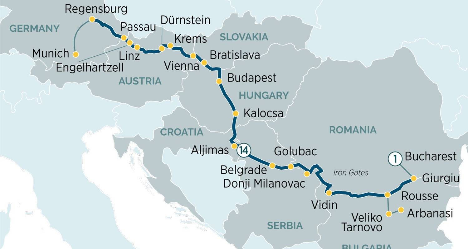 Entdecken Sie die Schätze der Donau 2026 - 16 Tage (von Bukarest bis München) - Emerald Cruises