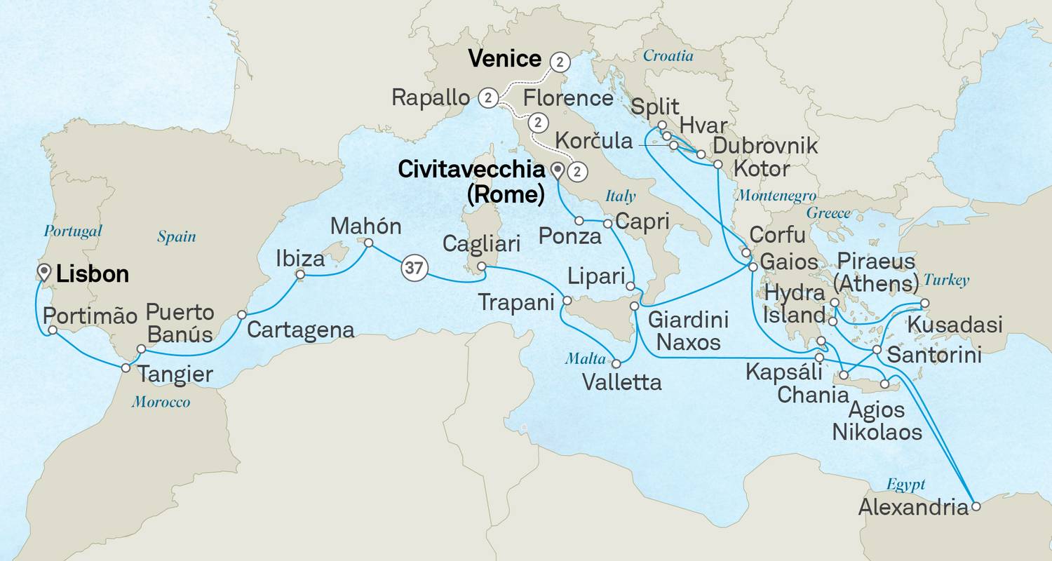 Griechenland-Italien-Spanien Rundreisen
