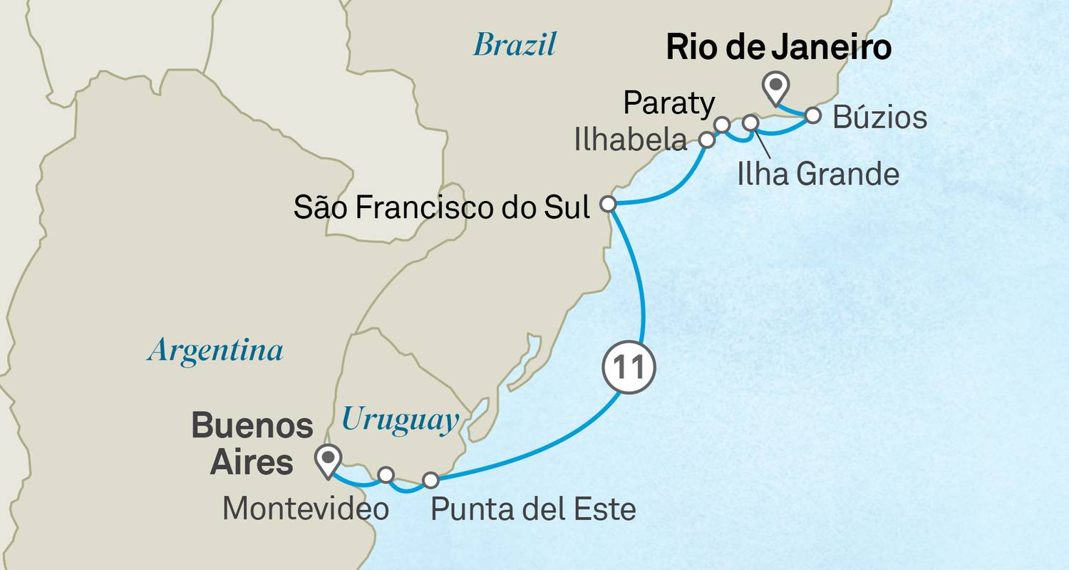 Circuits en Argentine, Uruguay et Brésil