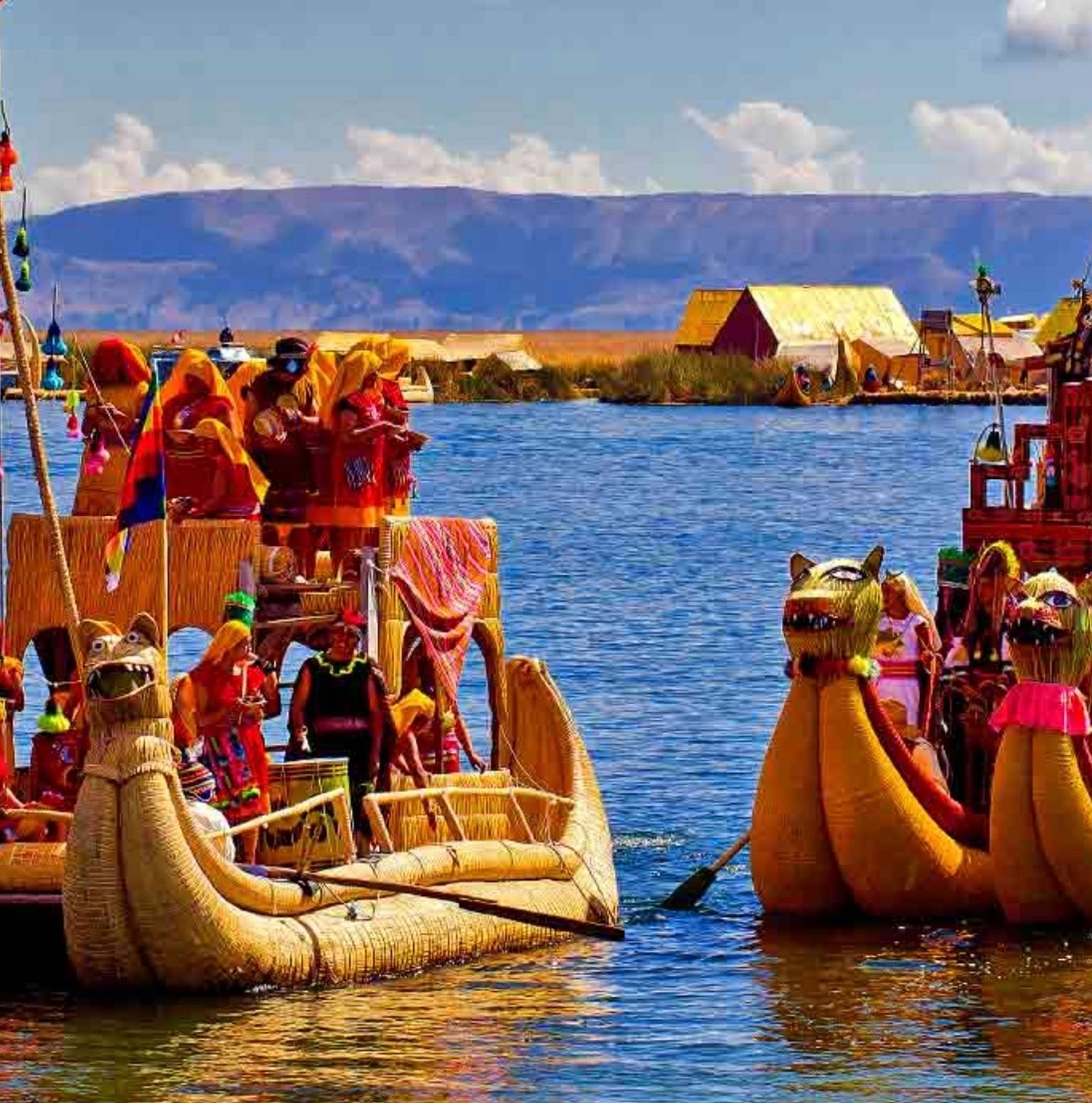 Titicaca lake, Uros, Taquile motor yacht group tour (Full Day) — Puno