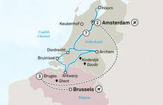 Circuit Moulins à vent, tulipes et délices belges avec Amsterdam et Bruges