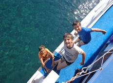 Familie Griechische Küste Caique Kreuzfahrt Rundreise