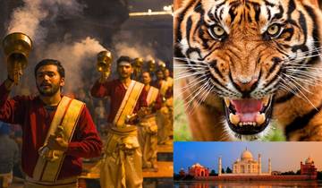 Golden Triangle mit Ranthambore & Varanasi: Taj Mahal, Tiger, Wildtiere & Kochkurs Rundreise