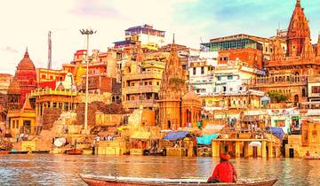 Visite guidée privée de luxe à Varanasi - à partir de Bangalore avec vols : Promenades dans le patrimoine, promenades en bateau, Sarnath, Aarti en soirée et plus encore.