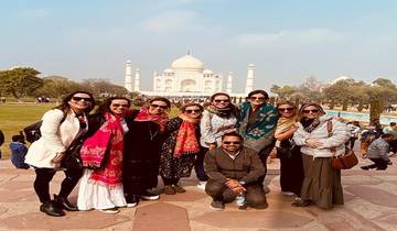 Visite privée de nuit du Taj Mahal et d\'Agra au départ de Delhi circuit