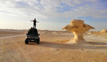 Desert Planet: Giza Pyramids, Egyptian Museum + Overnight CAMPING in the white Desert with Cairo Private Transfers