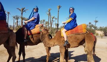 Promenade à dos de chameau au coucher du soleil dans la palmeraie de Marrakech circuit