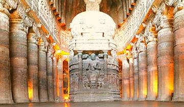 Private Luxury Guided Tour to Ajanta Ellora Caves (From Delhi with flights): Sculptures, Rock Carvings and More Tour