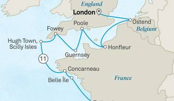 12 Day Atlantic Europe Cruise Itinerary, incl. Bordeaux and London