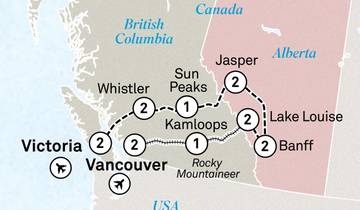 Magnifiques Rocheuses canadiennes et chemin de fer 2025 - 15 jours