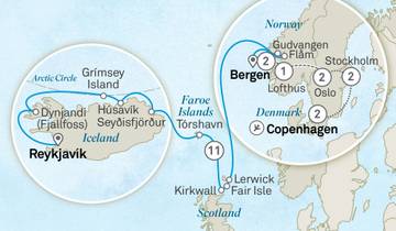 Merveilles de la Scandinavie : Islande, Fjords norvégiens et îles Fées - Croisière et voyage terrestre