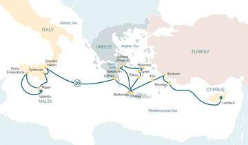 21 Day Mediterranean Cruise Itinerary, incl. Cyprus and Malta