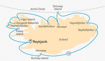 Geschmack der Entdeckung: Island umrunden & den Polarkreis überqueren Rundreise