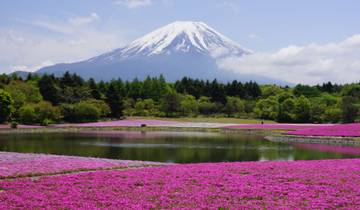 Lichter Koreas und Japan mit Mount Fuji