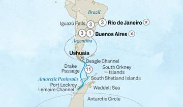 Highlights of Antarctica, Argentina & Brazil - Cruise & Land Journey 2028