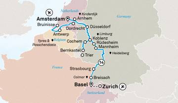 Romantischer Rhein & Mosel 15 Tage (von Zürich bis Amsterdam)