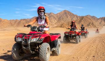 Safari dans le désert d\'Hurghada en quad, balade à dos de chameau, dîner barbecue et spectacle circuit