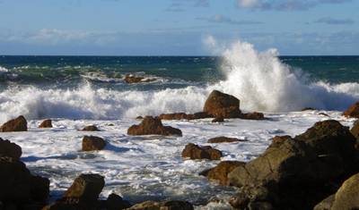 Las chmurowy, wulkany i morze — 3