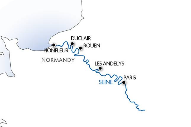 The finest and most picturesque ports of call in the Seine valley (port-to-port cruise)