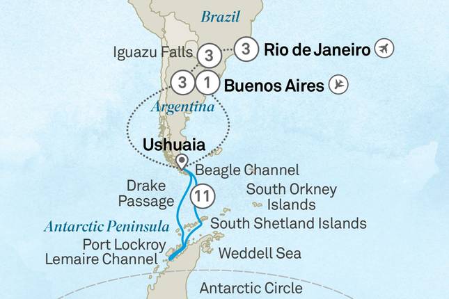 Highlights of Antarctica, Argentina and Brazil - Cruise & Land Journey 2026