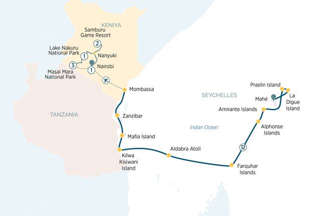 Safari, The Seychelles and Indian Ocean 2028 - 20 Days