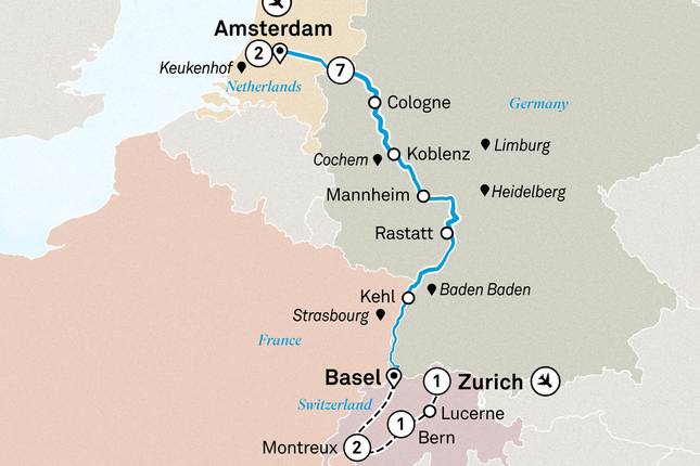 Rhine Highlights with Amsterdam & Switzerland 2027 - 14 Days (from Amsterdam to Zurich)