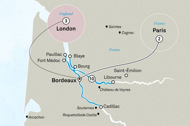 Beautiful Bordeaux with Paris & London 2027