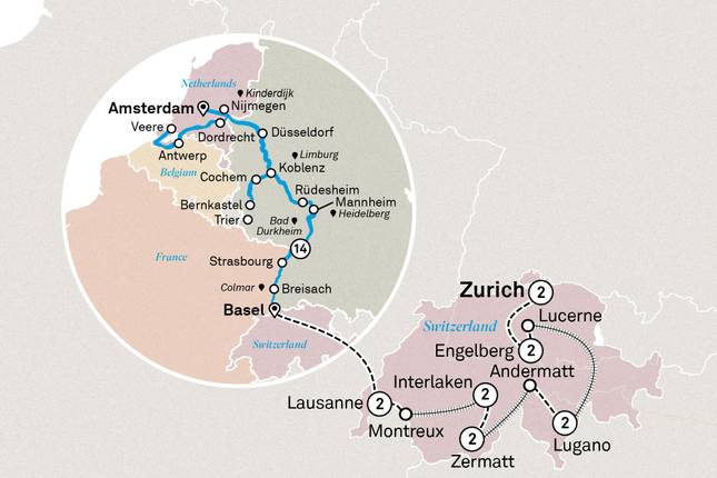 Romantic Rhine & Moselle with Iconic Switzerland 2027 - 27 Days (from Zurich to Amsterdam)