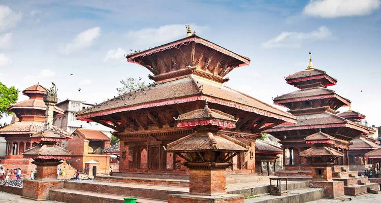 Buddhist temples in Kathmandu's Durbar Square.