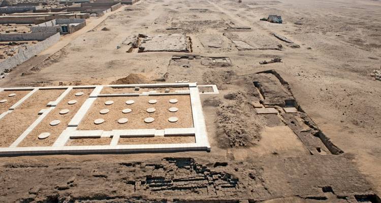Site archéologique vu d'en haut.