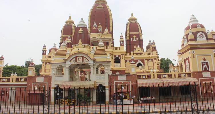 Temple with intricate architecture and multiple domes.