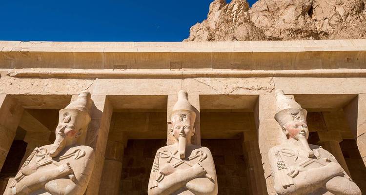 Statues of ancient Egyptian pharaohs