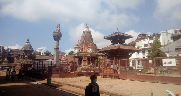 Historic square with temples and ancient structures.