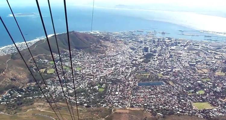 Aerial view of Cape Town from a cable car.