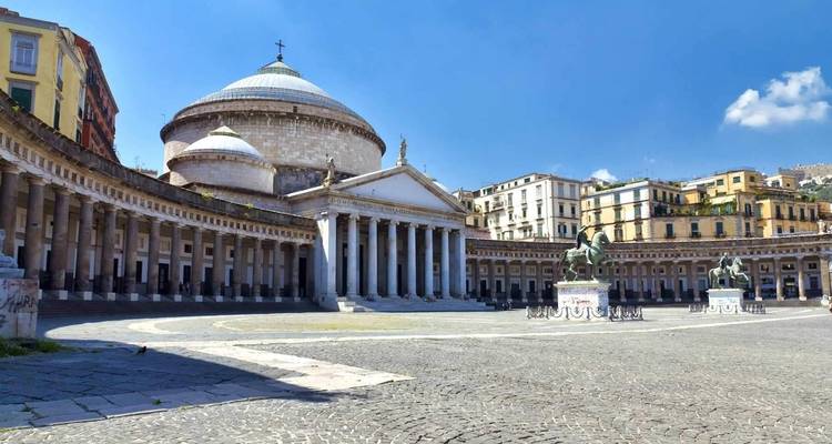 Piazza del Plebiscito in Naples, Italy on a sunny day.