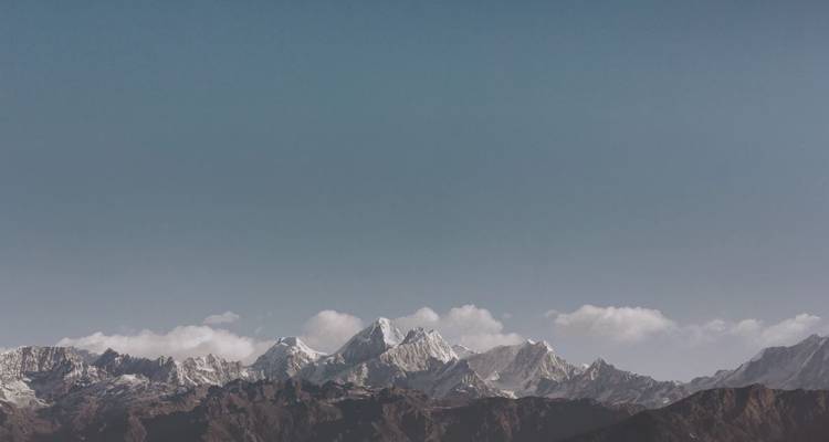 Snowy peaks of the Himalayan mountain range.