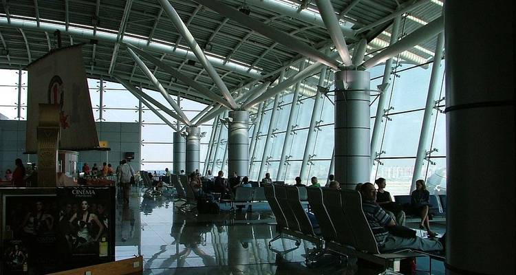 Interior of an airport terminal.