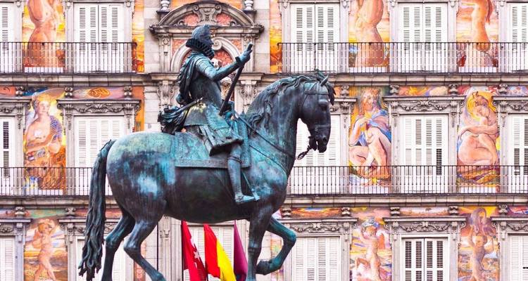 Equestrian statue of Philip III in Plaza Mayor, Madrid.
