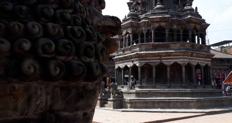 Old stone temple with intricate carvings.