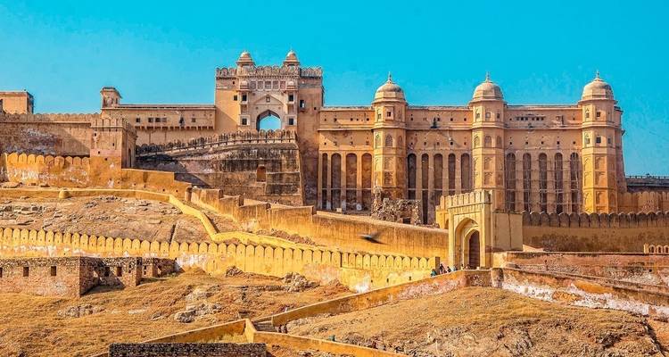 Amber Fort and its historical walls.
