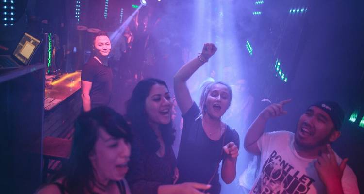 Grupo de personas disfrutando de una noche de fiesta en una discoteca.