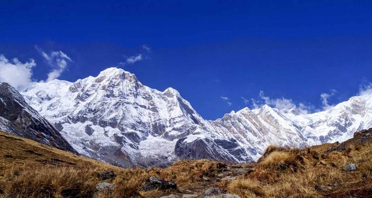 Mountain range with clear skies.