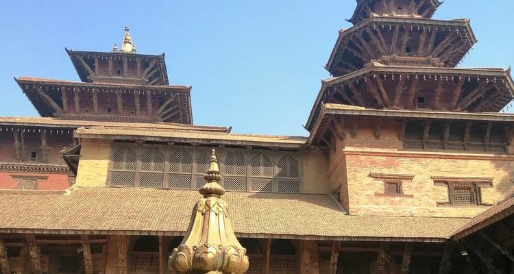 Close-up of a historic pagoda-like temple.