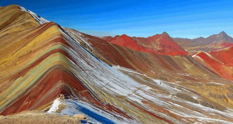 Vibrant layers of colored mountains.