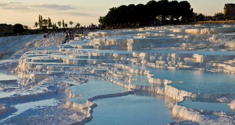 Terraces of white mineral-rich thermal pools.