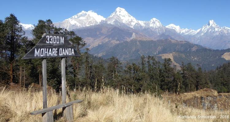 Gebirgskette mit Beschilderung zur Höhenangabe und Wasserzeichen.