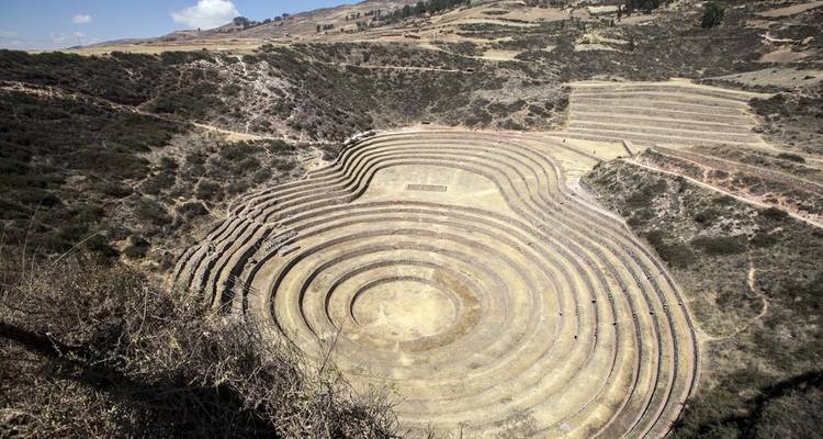 Circular terraces of an ancient archaeological site.