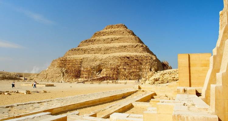 Step Pyramid of Djoser with tourists around.